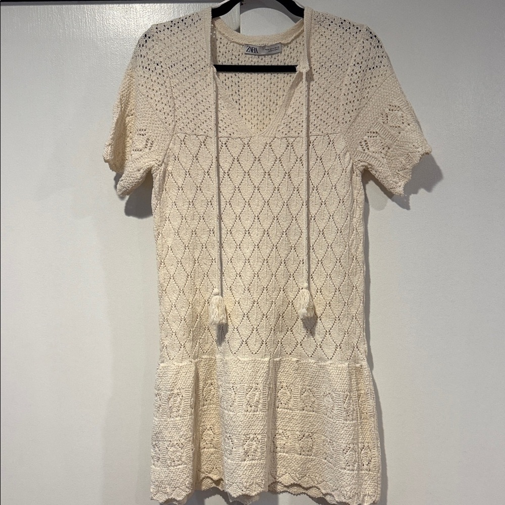 Zara Ivory Crochet Dress